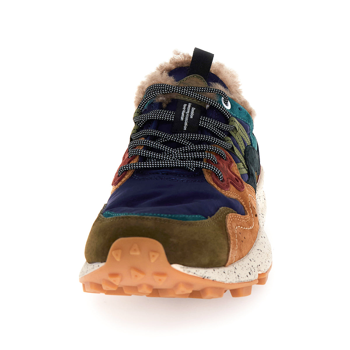 Yamano 3 Man Trainers - Deep Mud/Light Brown/Navy Shearling