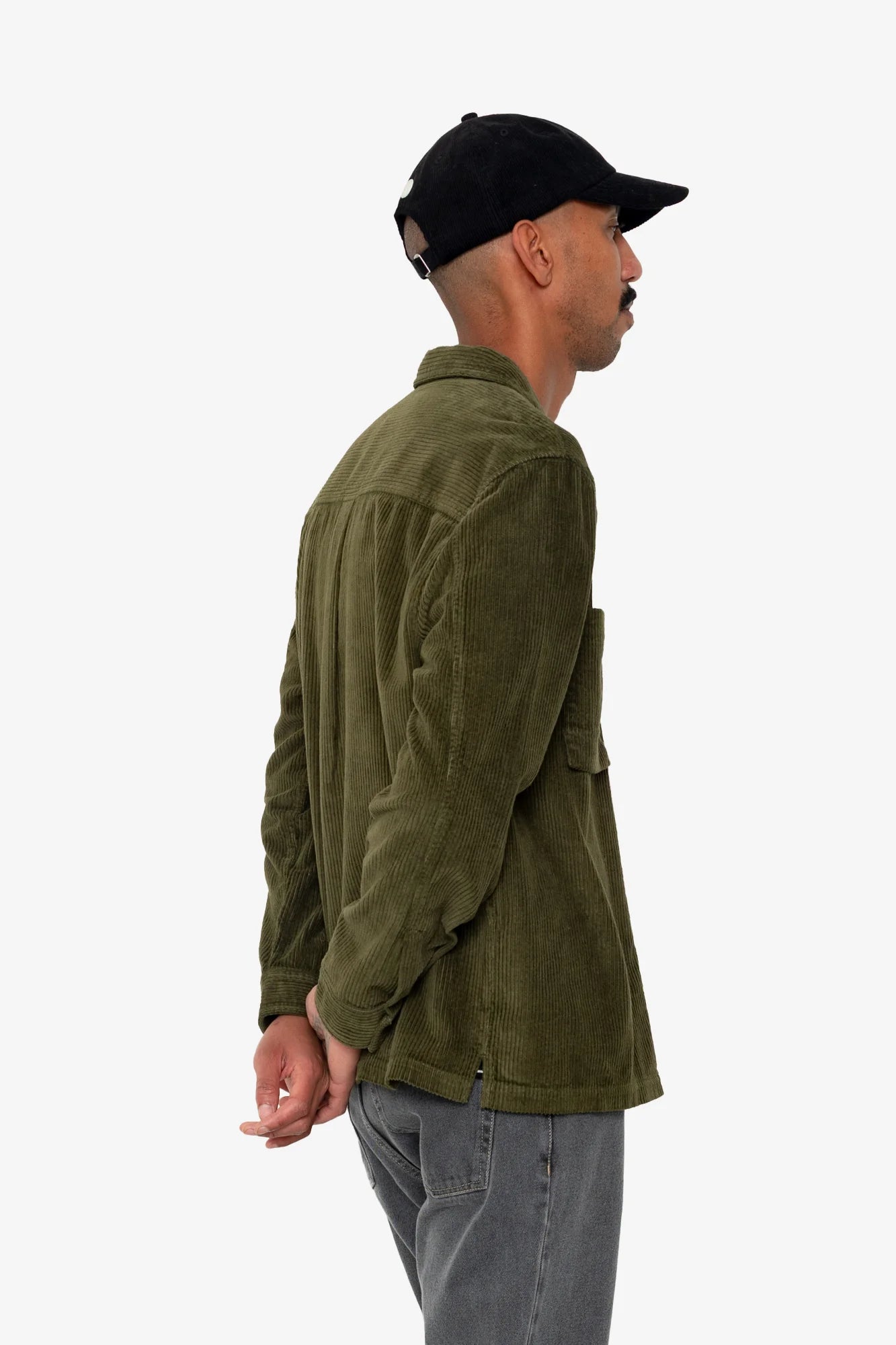 Patch Overshirt - Olive Chunky Cord