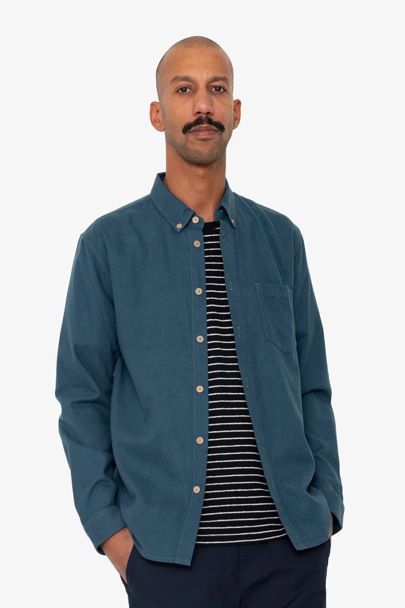 Relaxed Fit Shirt - Storm Blue Flannel