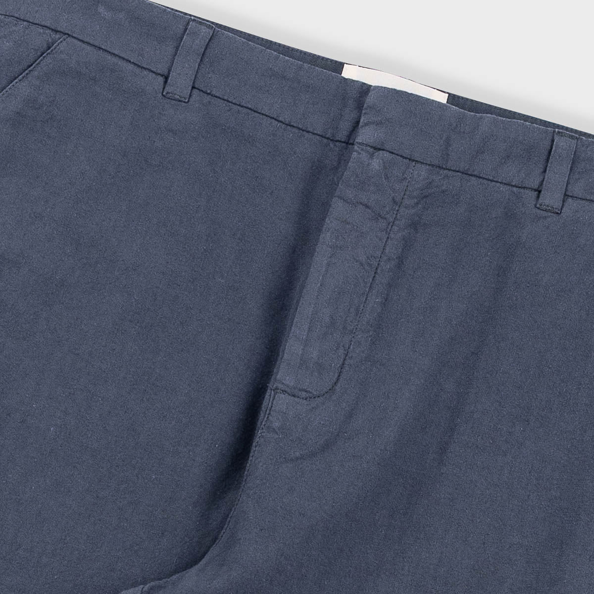 Fixed Waistband Cotton Linen Trouser - Charcoal