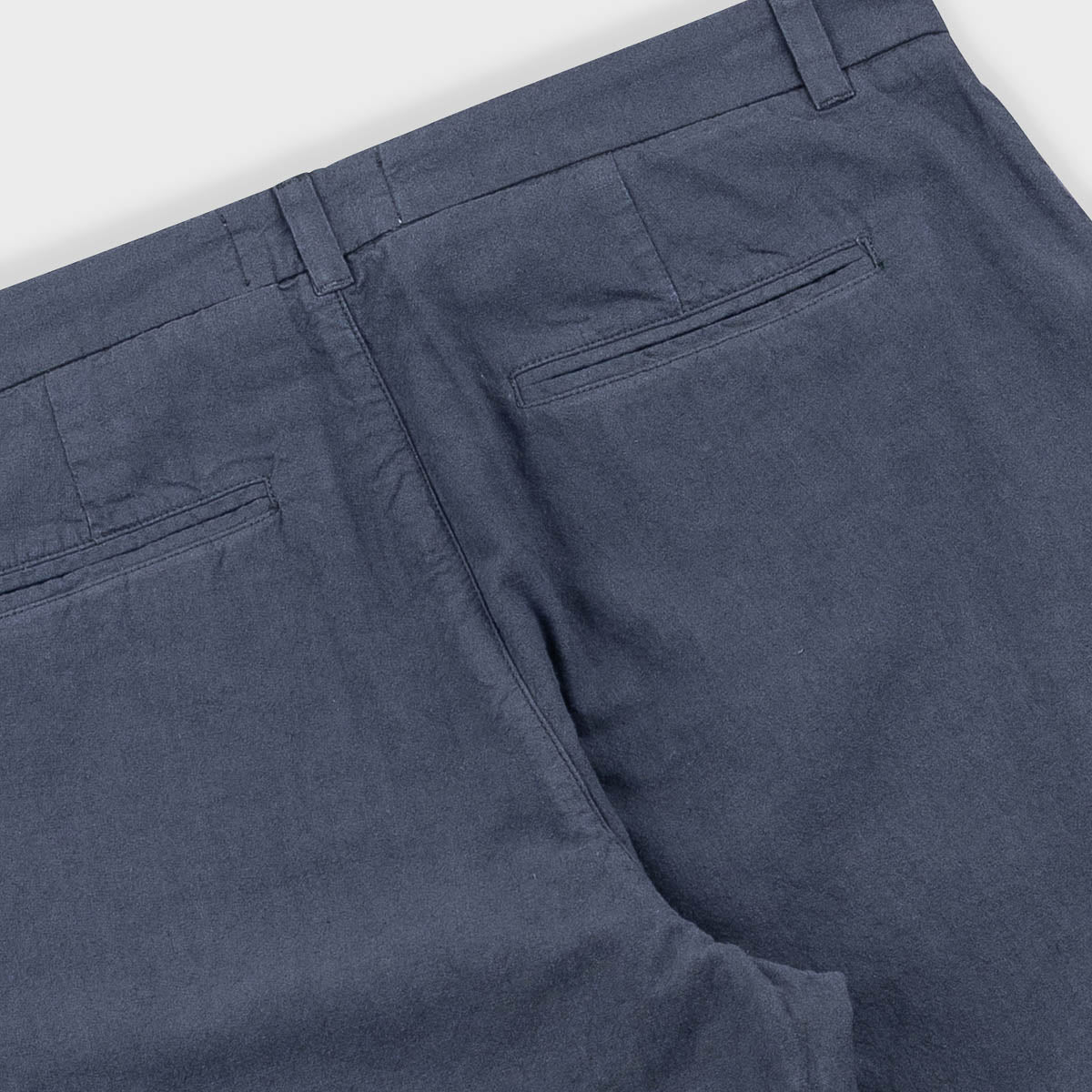 Fixed Waistband Cotton Linen Trouser - Charcoal