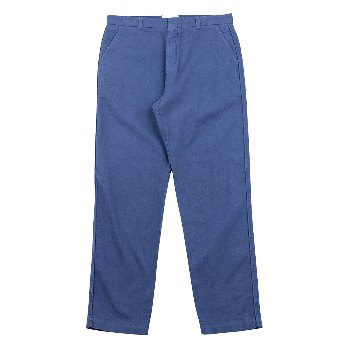 Fixed Waistband Cotton Linen Trouser - Woad
