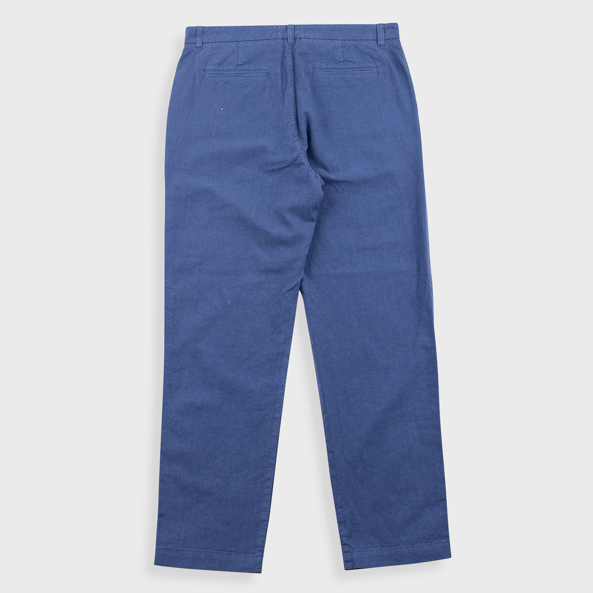 Fixed Waistband Cotton Linen Trouser - Woad