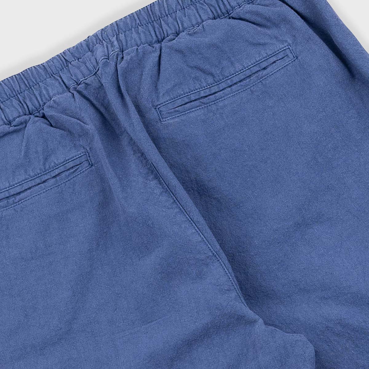 Cotton Linen Trouser - Drawcord Waistband - Woad