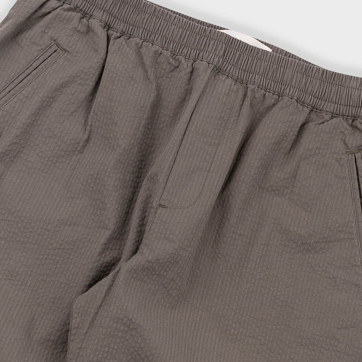 Drawcord Assembly Pant - Dark Olive Seersucker