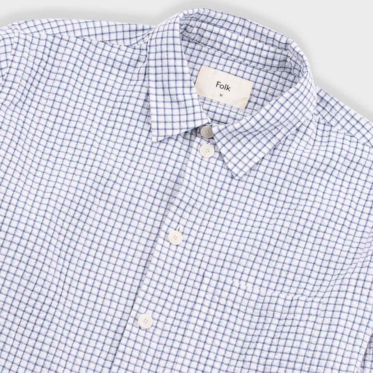 Easy Fit Shirt - Soft Blue Mini Check
