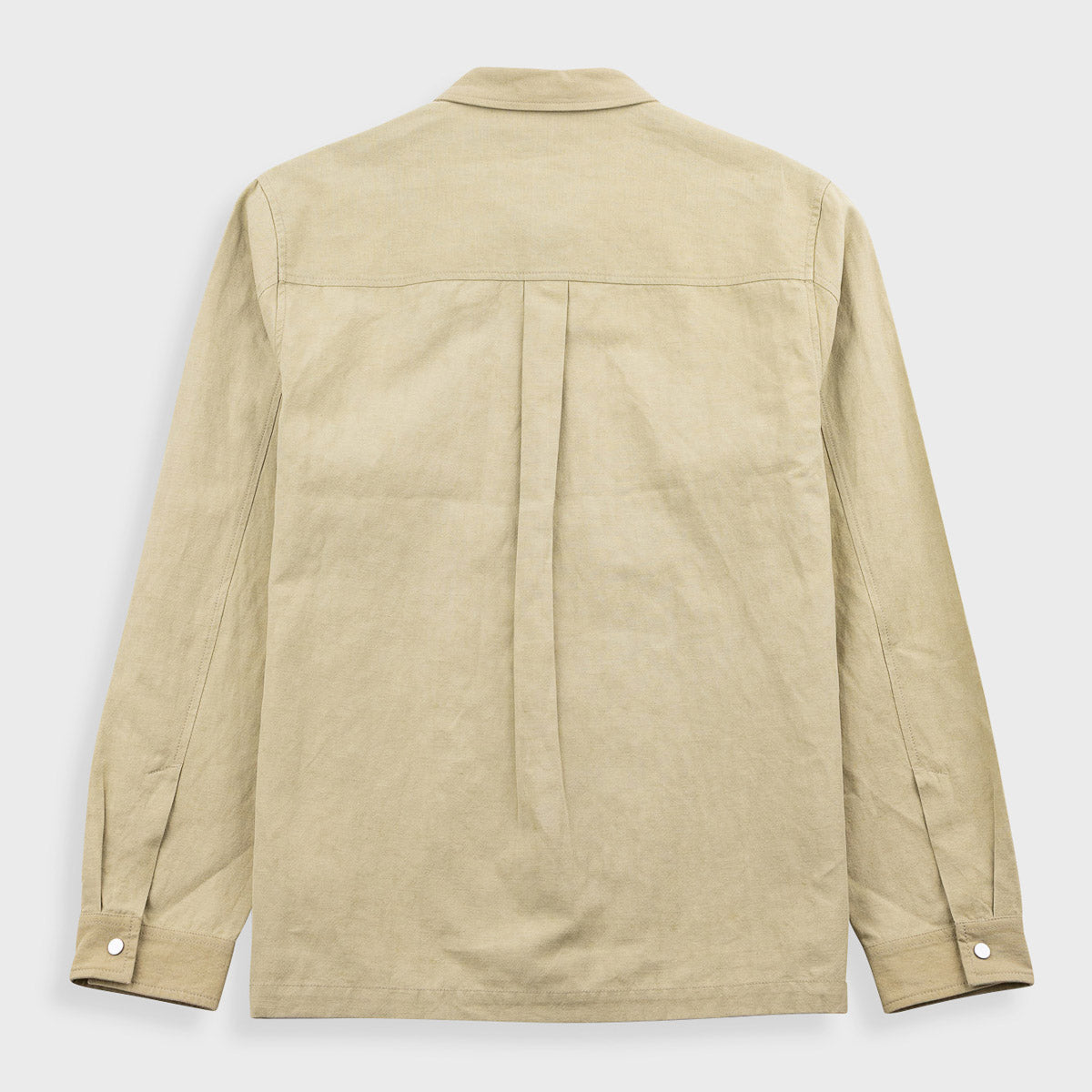 Patch Overshirt - Light Khaki Slub Linen
