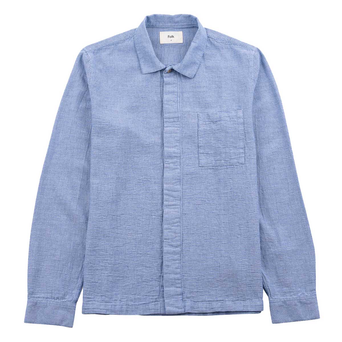 Patch Shirt - Light Indigo Basketweave