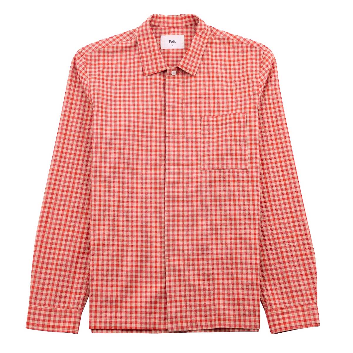 Patch Shirt - Red Oxide Textured Check