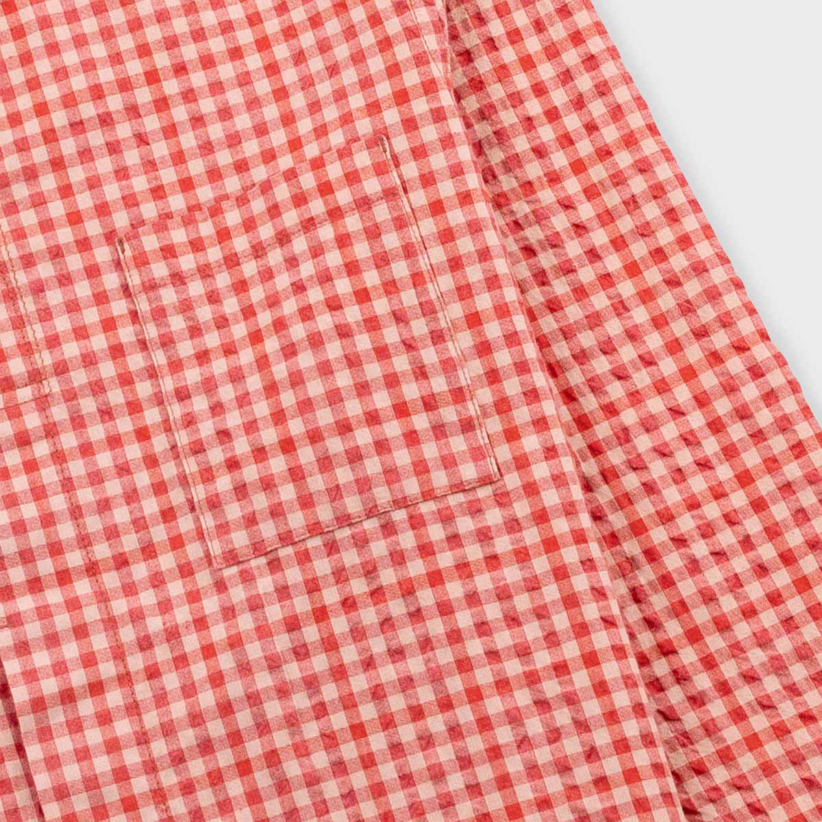 Patch Shirt - Red Oxide Textured Check