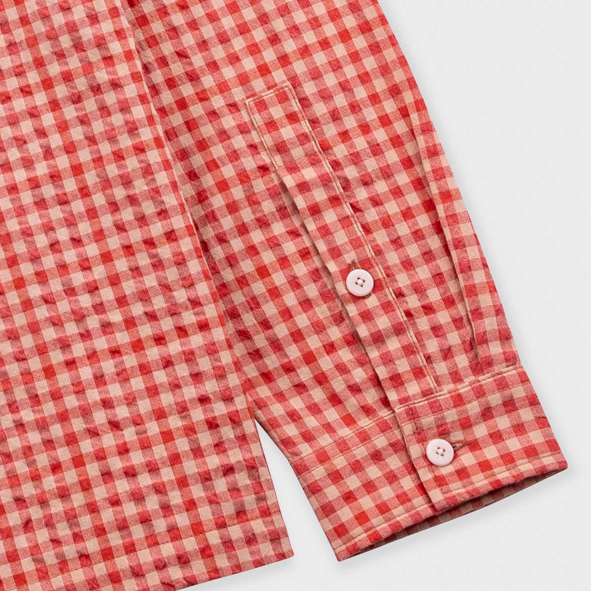 Patch Shirt - Red Oxide Textured Check