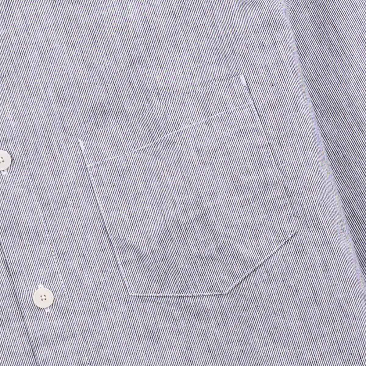 Relaxed Fit Shirt - Black Microstripe Linen