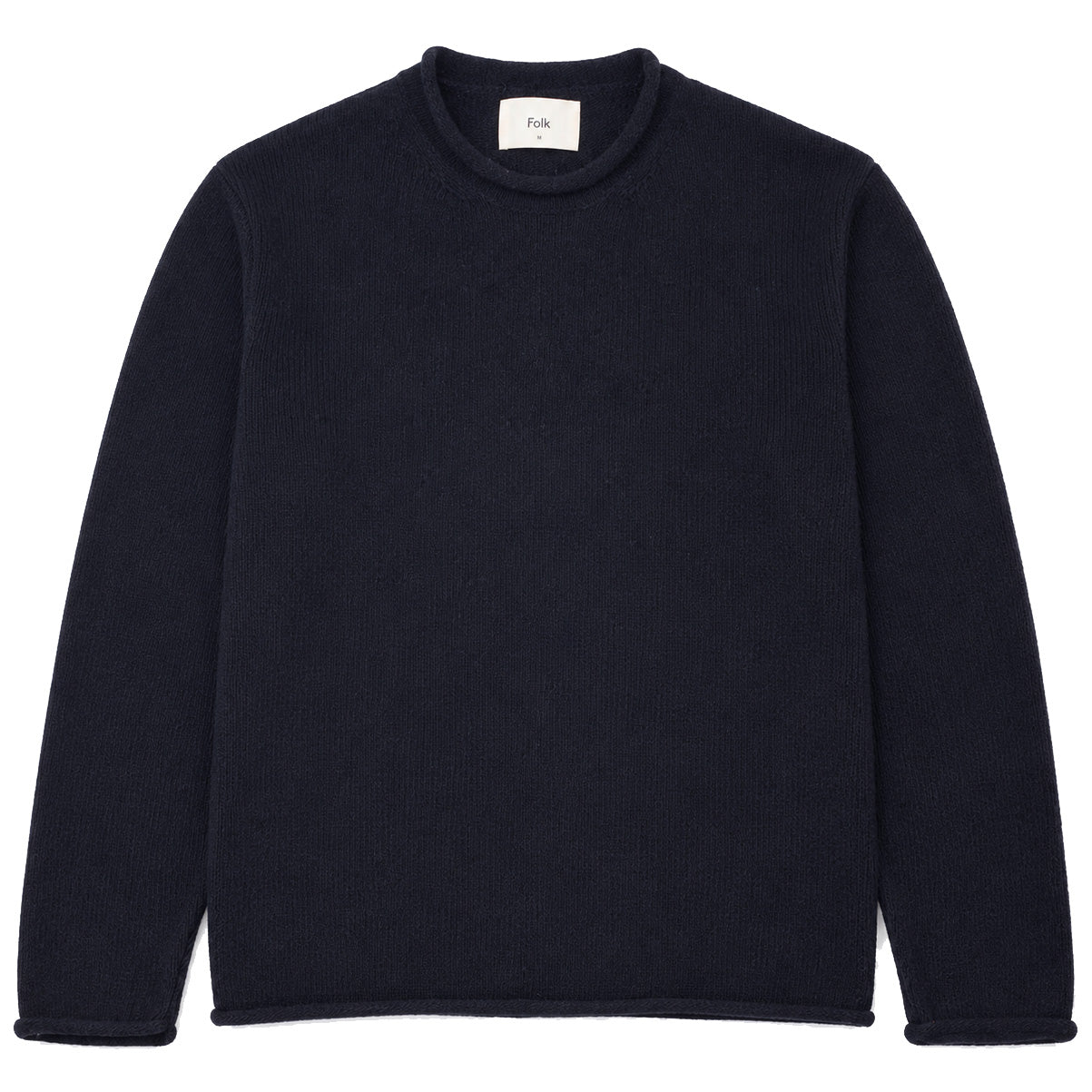 Slouch Crew - Black Charcoal Cast Intarsia