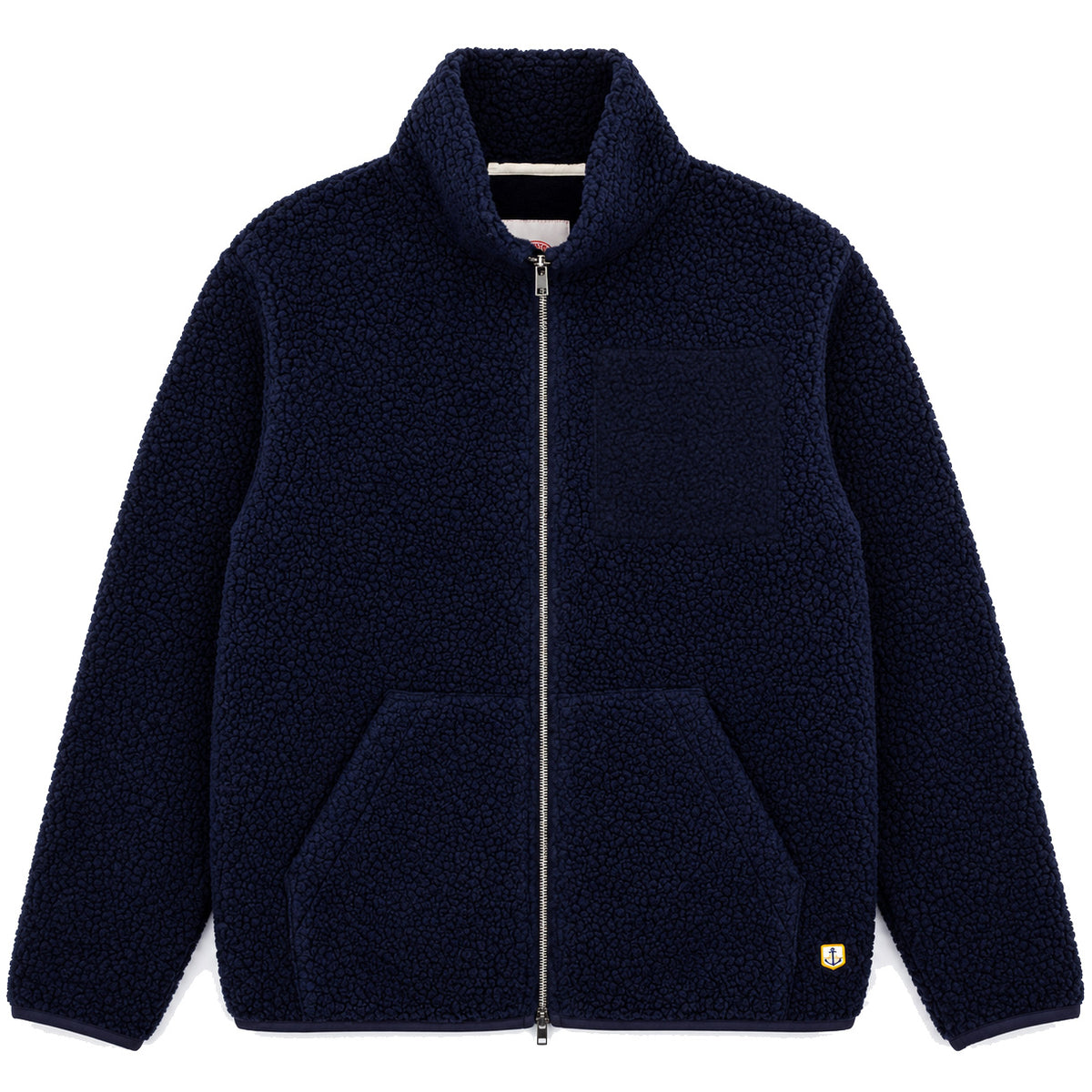 Zipped Sherpa Jacket - Navy Wool