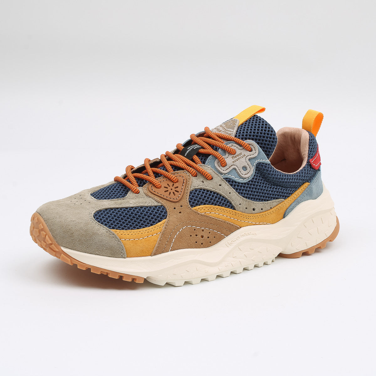Wave Man Trainers - Beige/Navy/Ochre