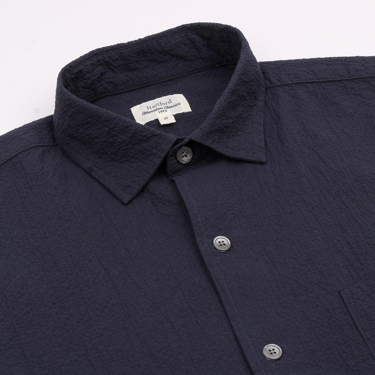 Pedro MC Shirt 6010 - Navy Seersucker (01)