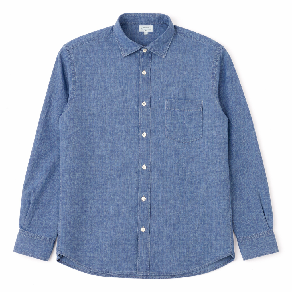 Paul Shirt 1025 - Light Indigo Linen (04)