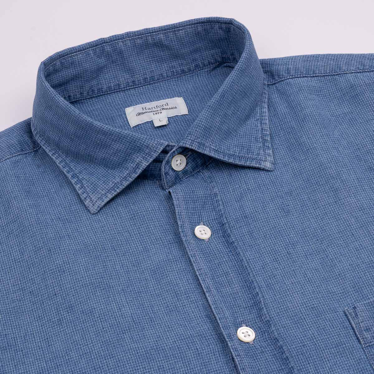 Paul Shirt 1025 - Light Indigo Linen (04)