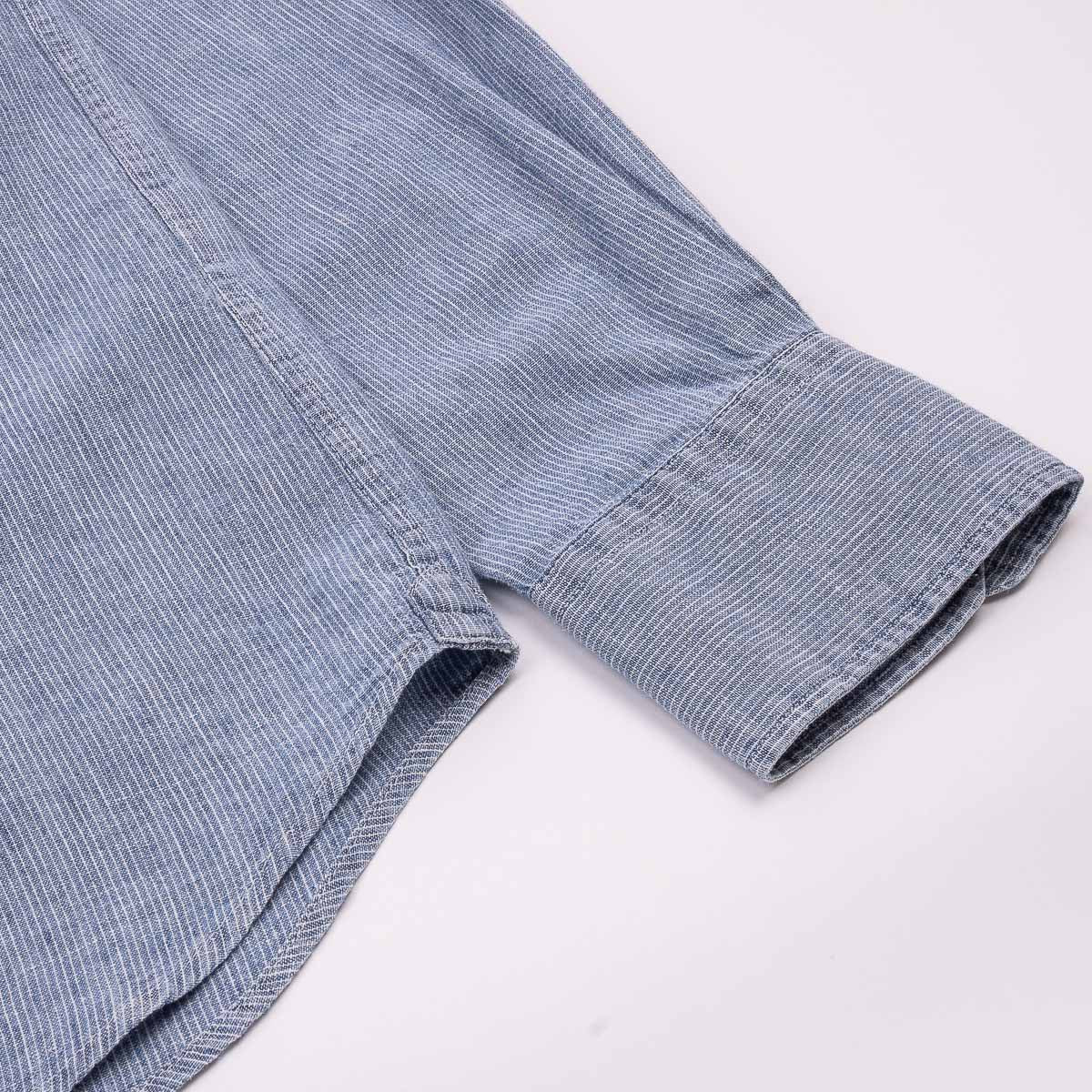 Paul Shirt 1025 - Striped Light Indigo Linen (02)