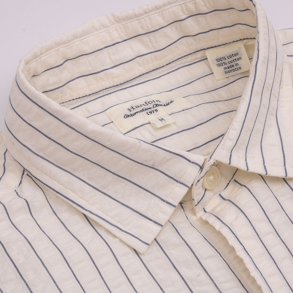 Pedro MC Shirt 6009 - Off White & Navy Seersucker (02)