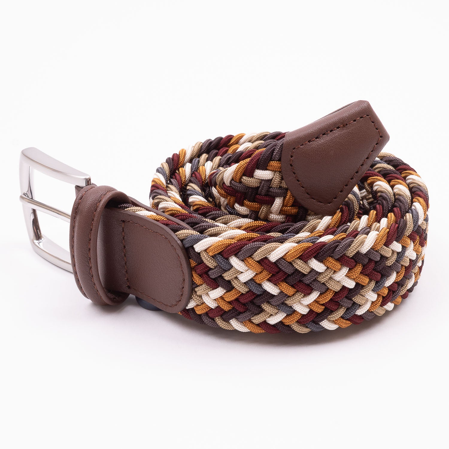 Belt - Gold/Maroon/Multi Woven Elasticated