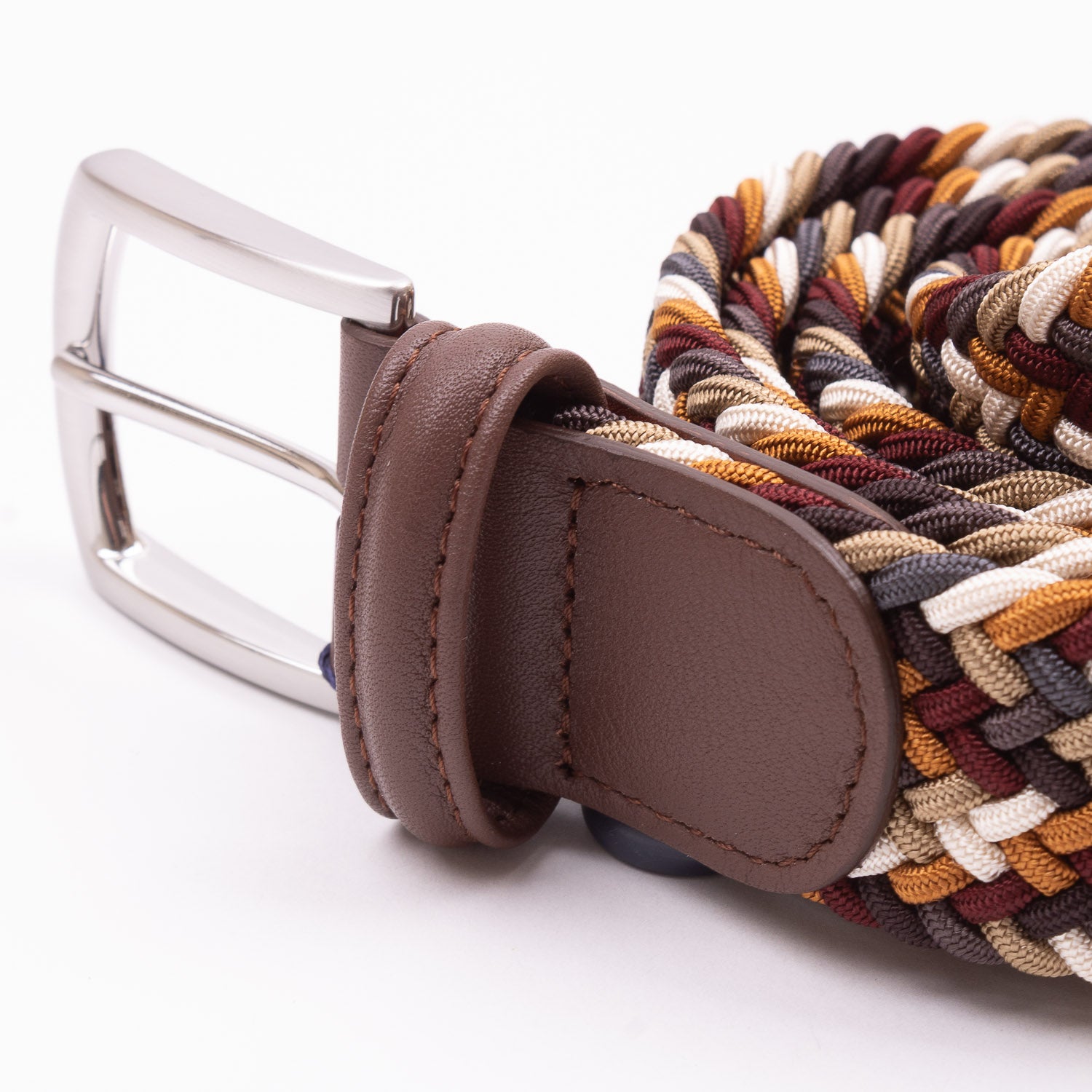 Belt - Gold/Maroon/Multi Woven Elasticated