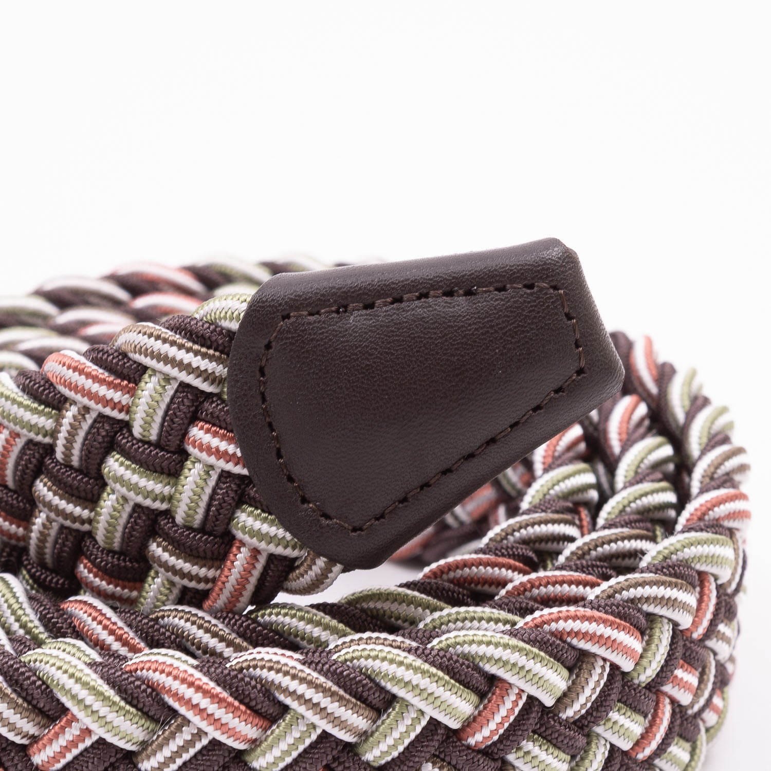 Belt - Red/Green/Brown Large Woven Elasticated
