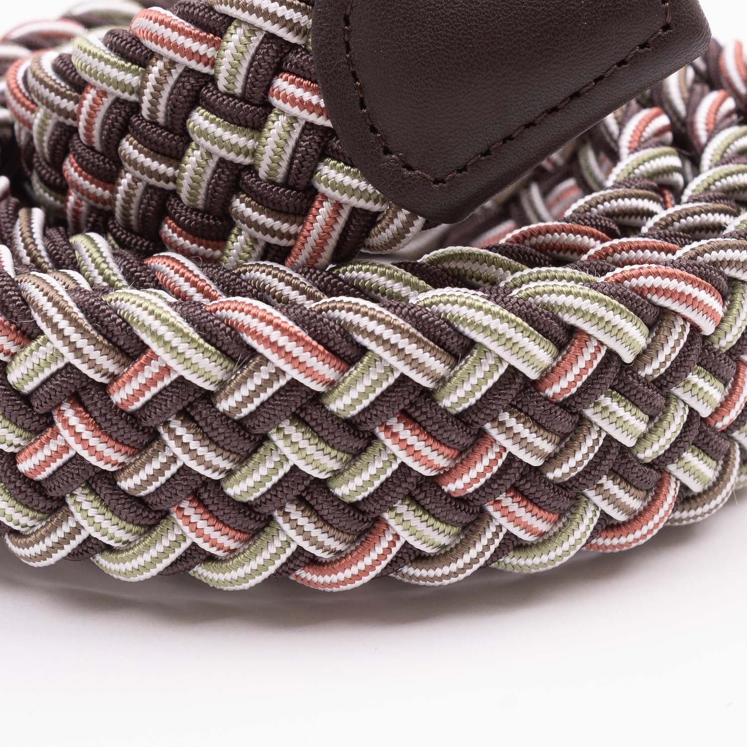 Belt - Red/Green/Brown Large Woven Elasticated