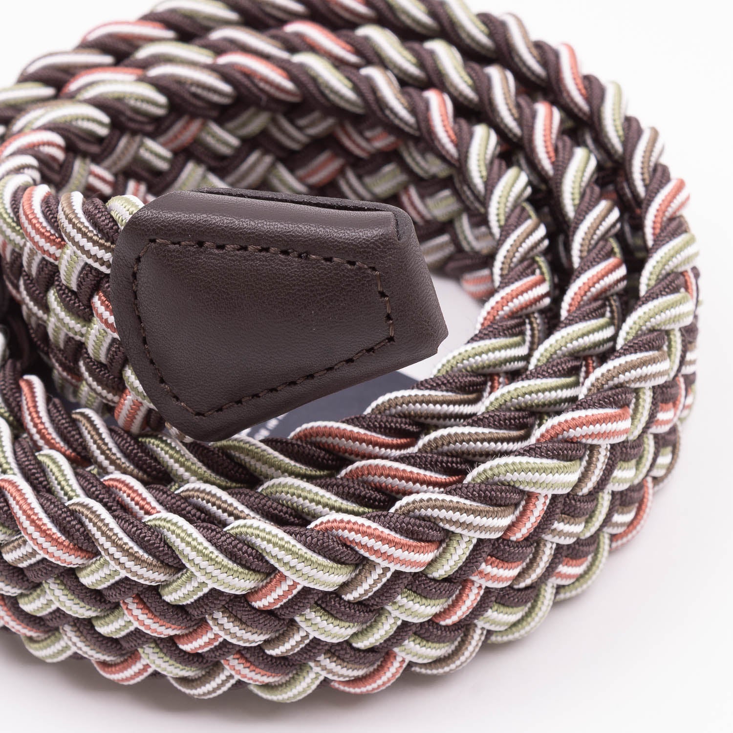 Belt - Red/Green/Brown Large Woven Elasticated