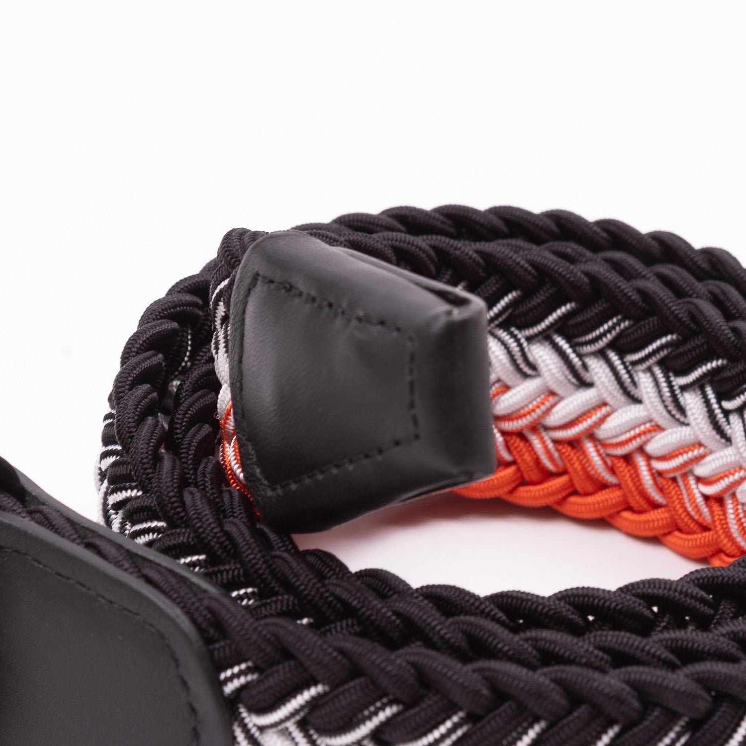 Belt - Black/Red/White Large Woven Elasticated