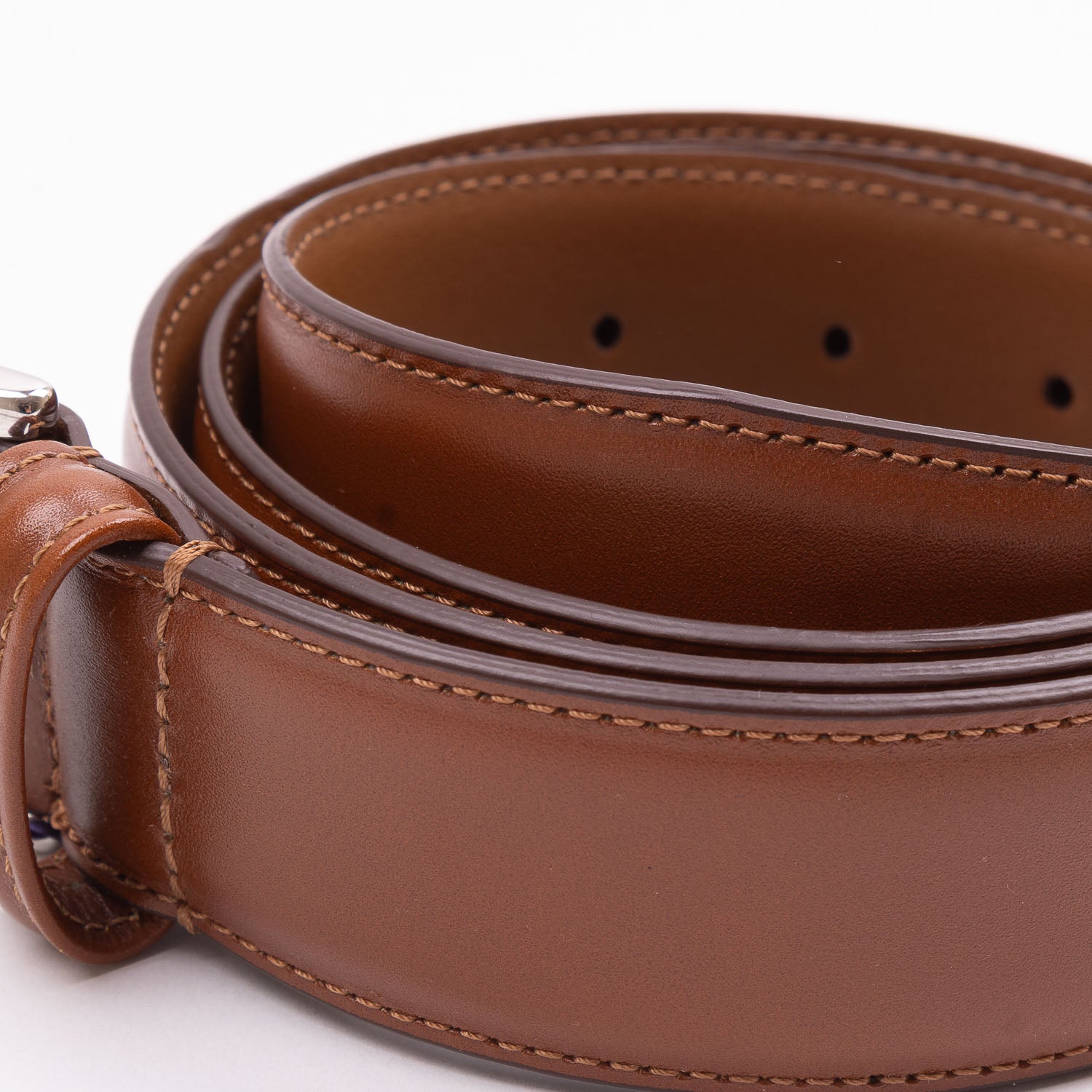 Polished Leather Belt - Light Brown