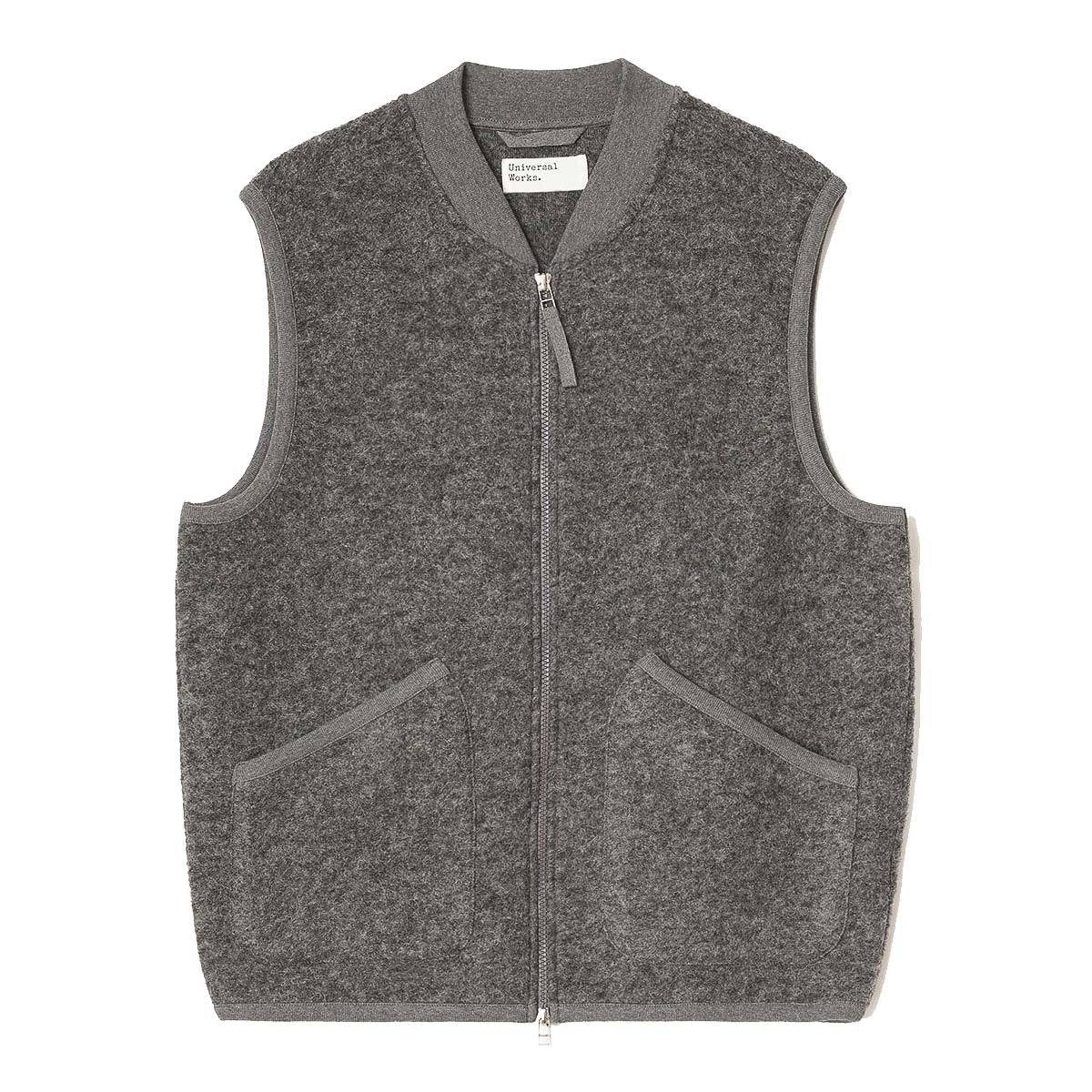 Zip Waistcoat - Grey Marl Wool Fleece
