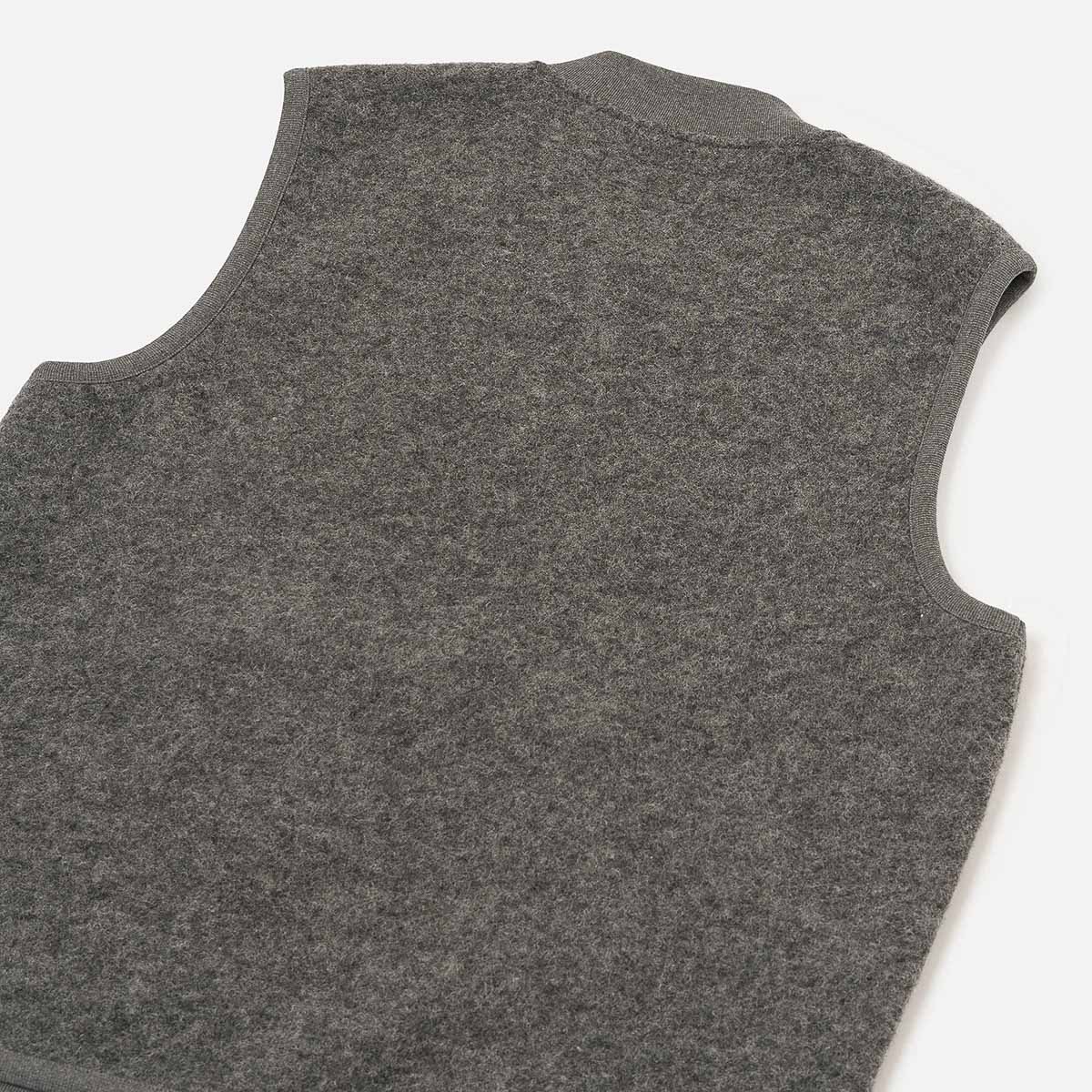 Zip Waistcoat - Grey Marl Wool Fleece