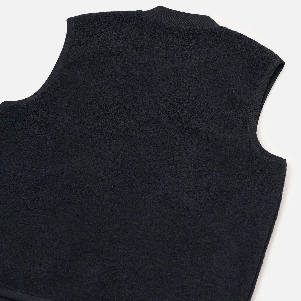 Zip Waistcoat - Navy Wool Fleece