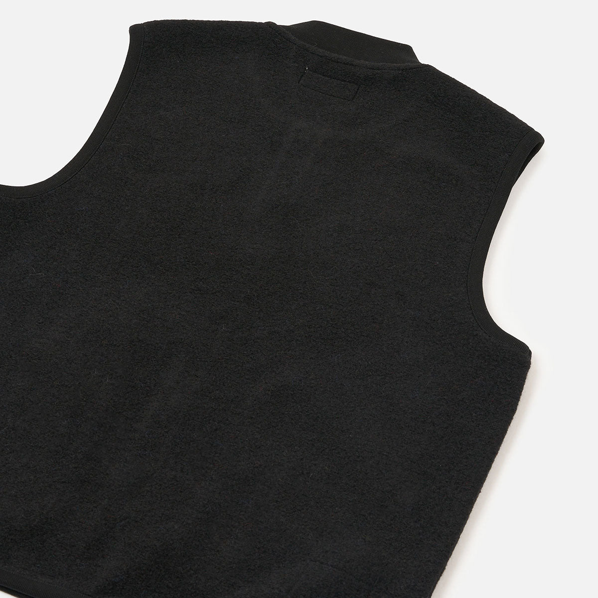 Zip Waistcoat - Black Wool Fleece