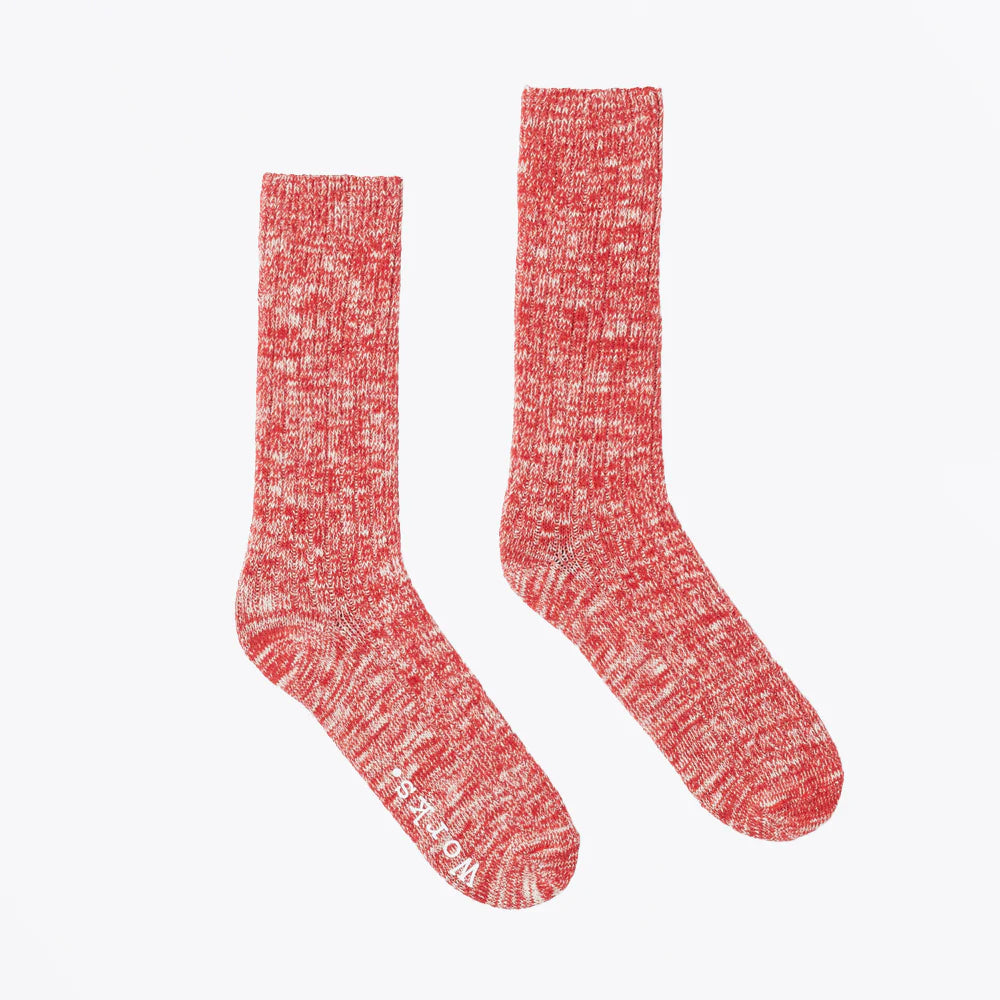 Slub Sock - Red Slub Knit