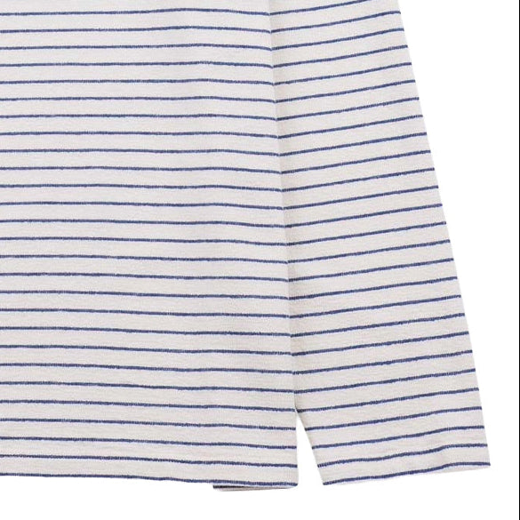 Textured Stripe T-Shirt - Ecru/Soft Blue