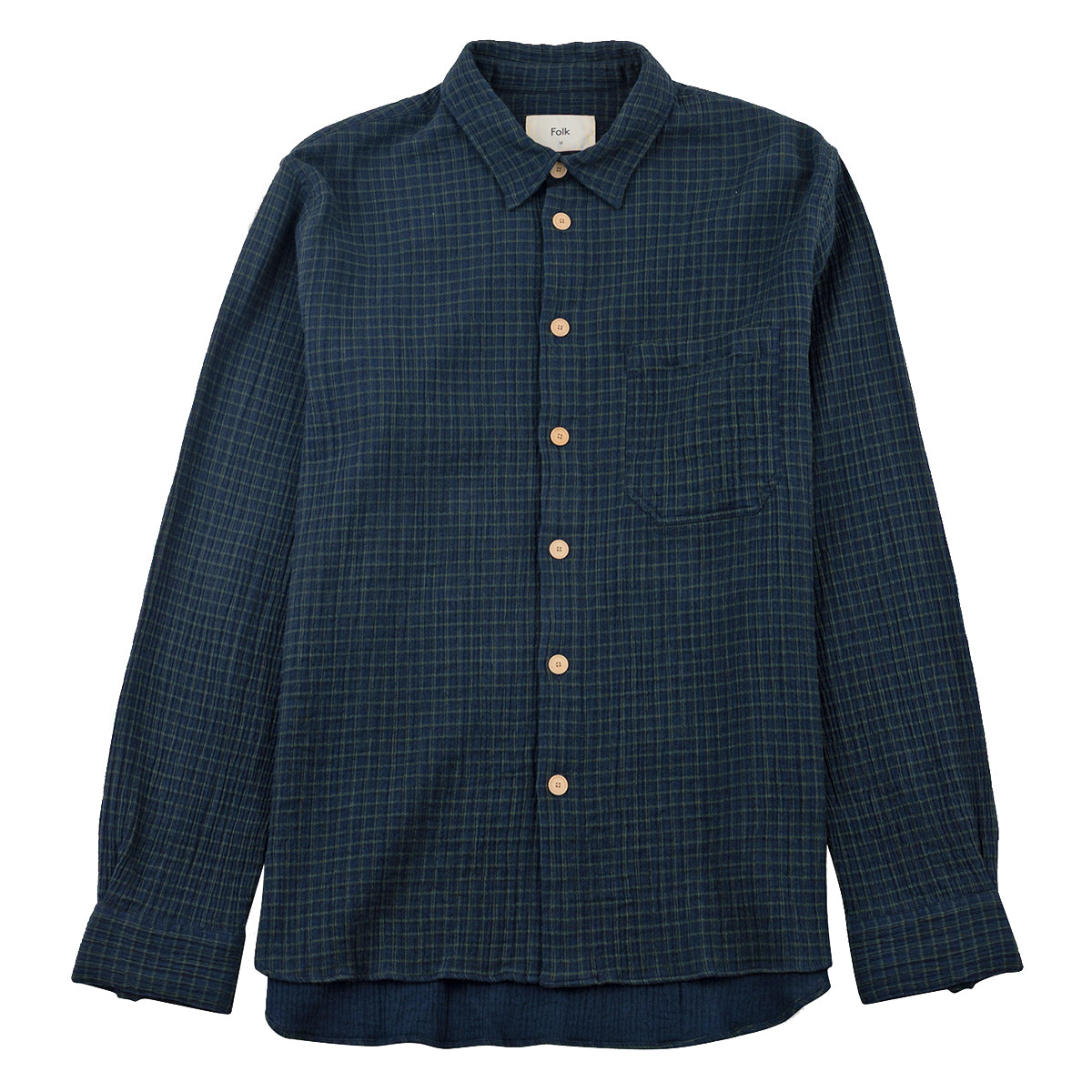 Easy Fit Shirt - Navy Crinkle Check