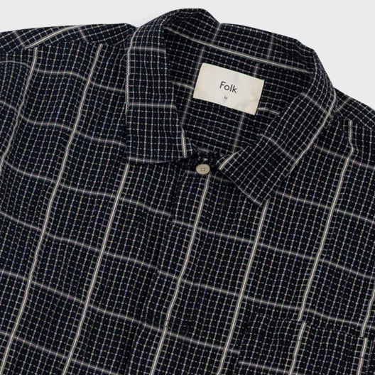 Patch Shirt - Black Windowpane Check