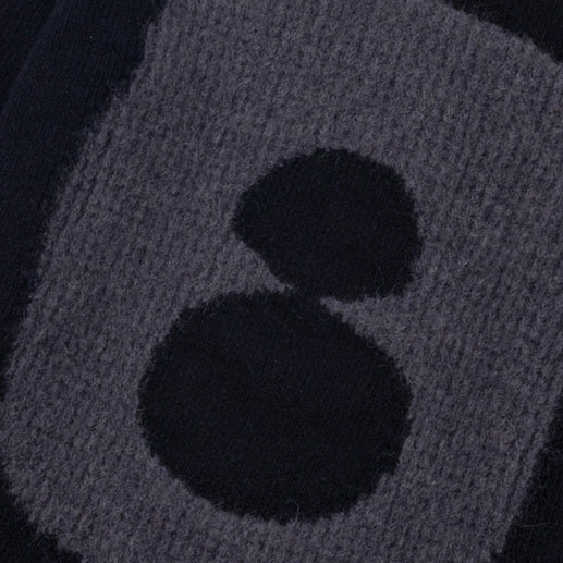 Slouch Crew - Black Charcoal Cast Intarsia
