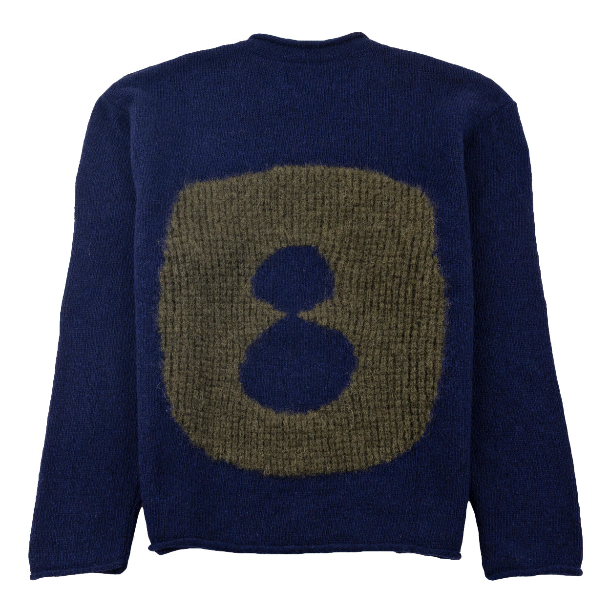 Slouch Crew - Navy Olive Cast Intarsia