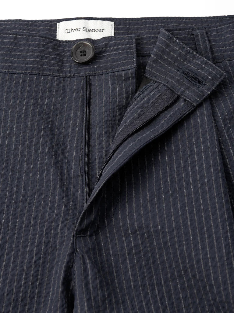 Morton Pleated Trousers - Granville Navy