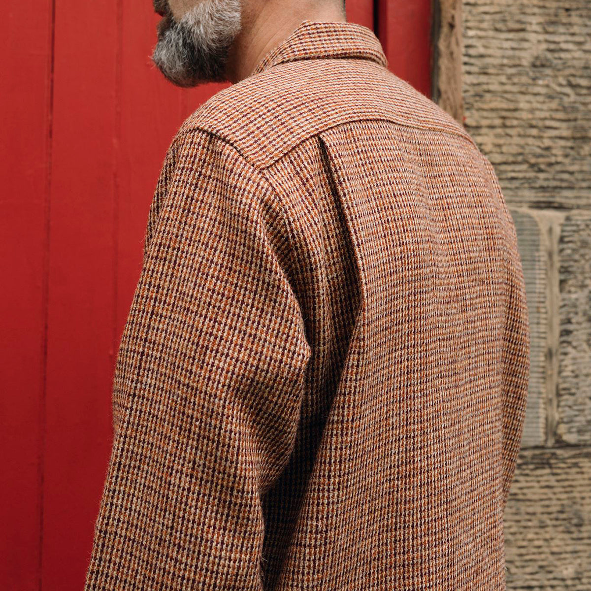 UW x Frontiers Ltd Edition Zip Overshirt - Rust Check Harris Tweed