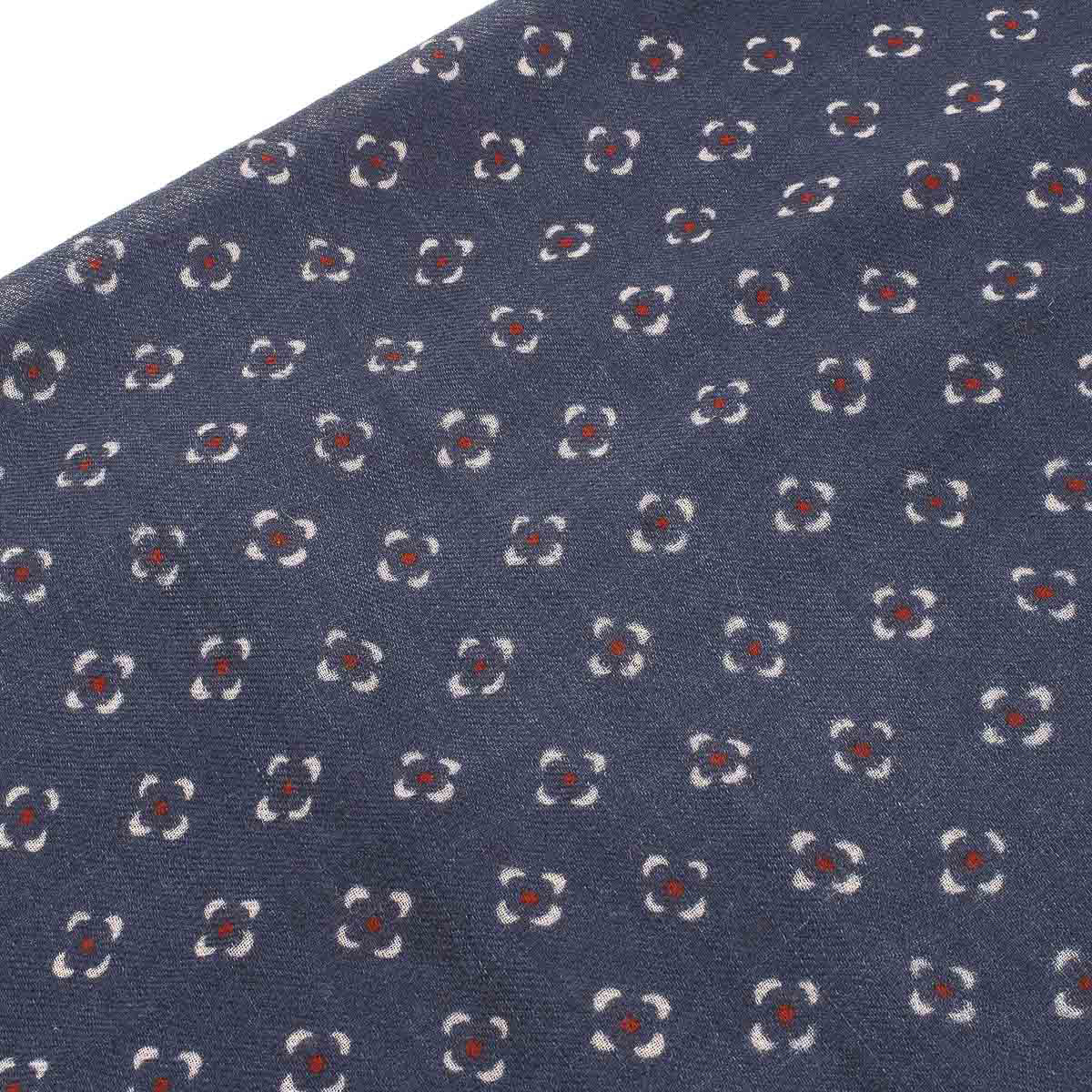 Wool Scarf 4411 - Indigo Dots #01