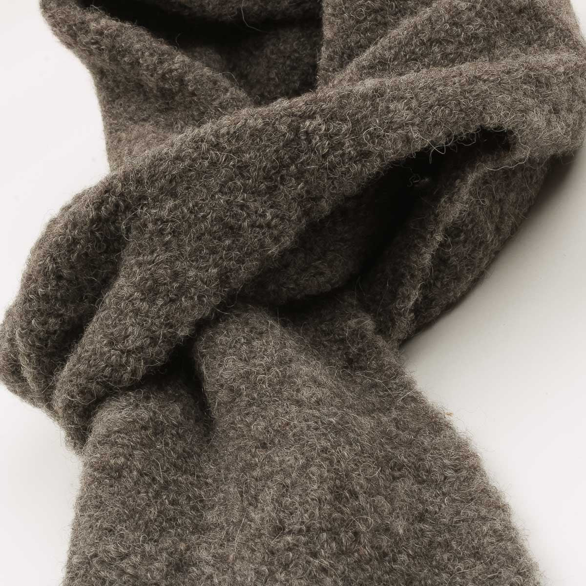 Alpaca Boucle Muffler Scarf - D.Gray