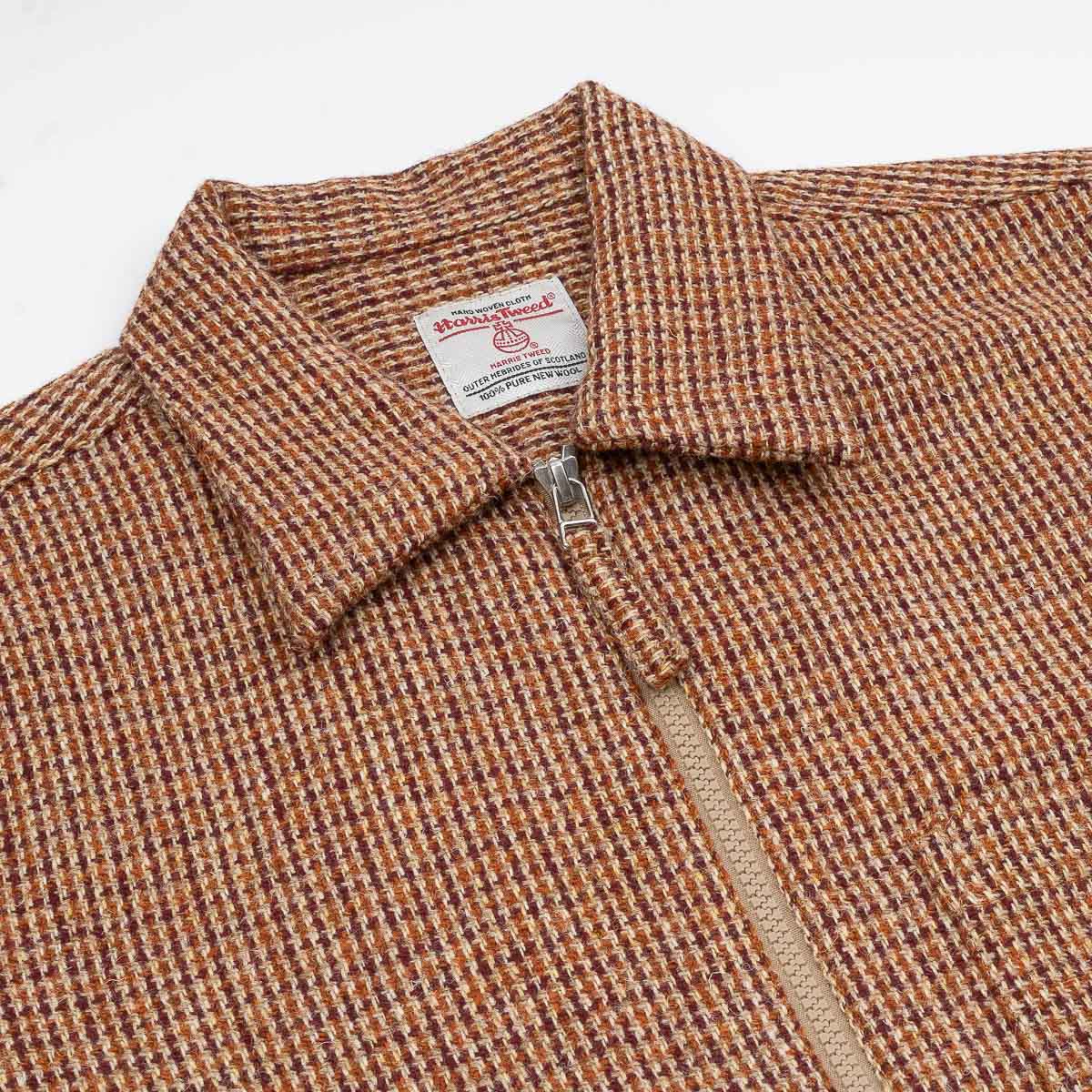 UW x Frontiers Ltd Edition Zip Overshirt - Rust Check Harris Tweed