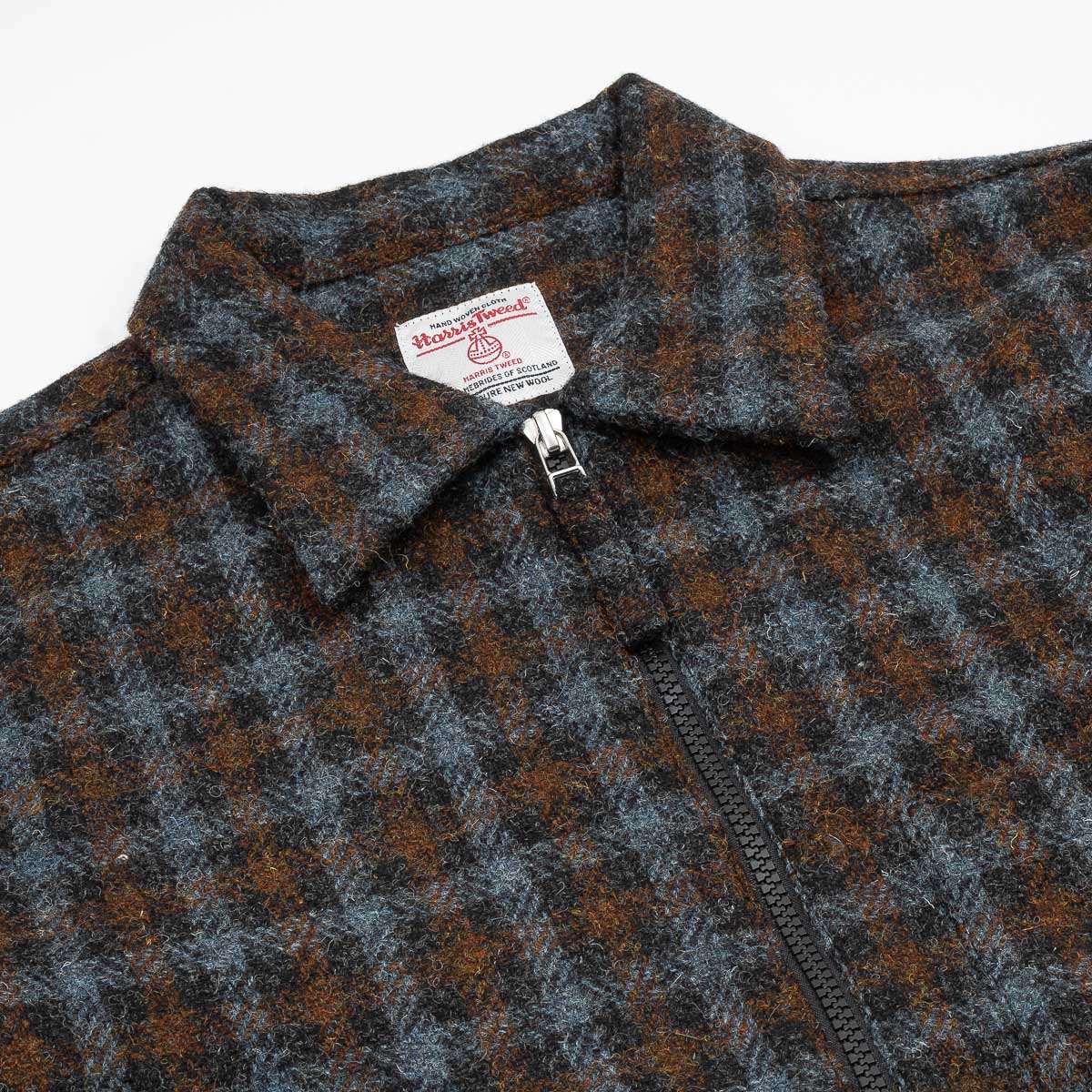 UW x Frontiers Ltd Edition Zip Overshirt - Brown/Grey Check Harris Tweed