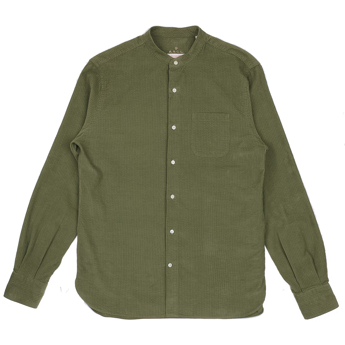 Stando Grandad Collar Needlecord Shirt 3210 - Green