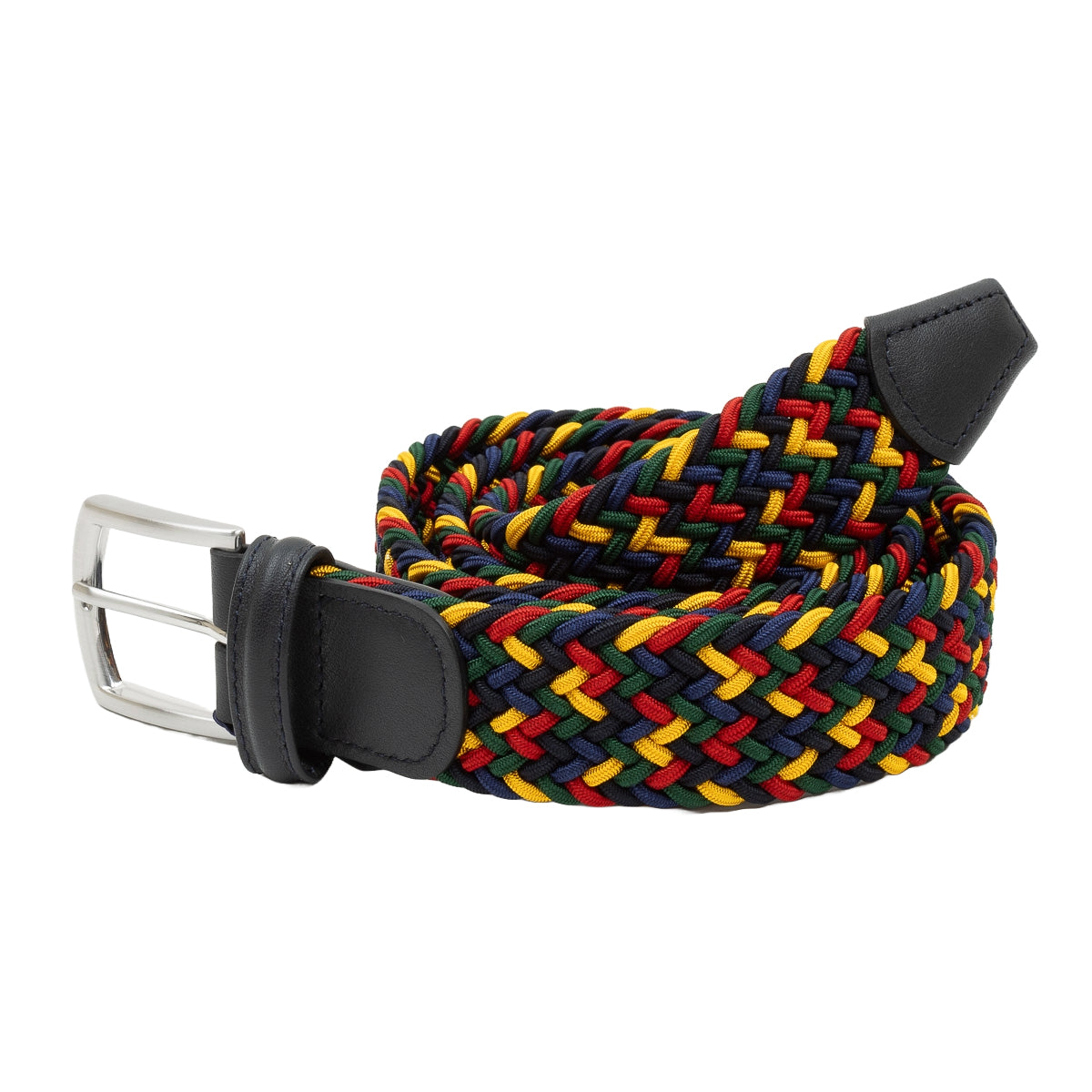 Buy online Anderson's Belt Green/Red/Yellow Woven Elasticated