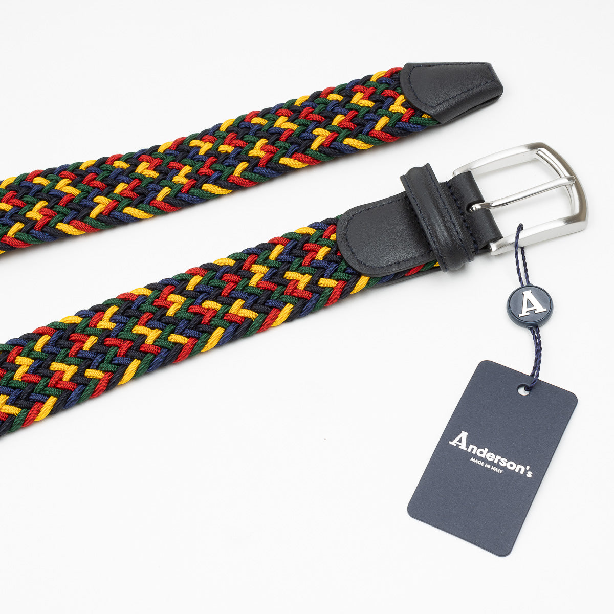 Belt - Green/Red/Yellow Woven Elasticated